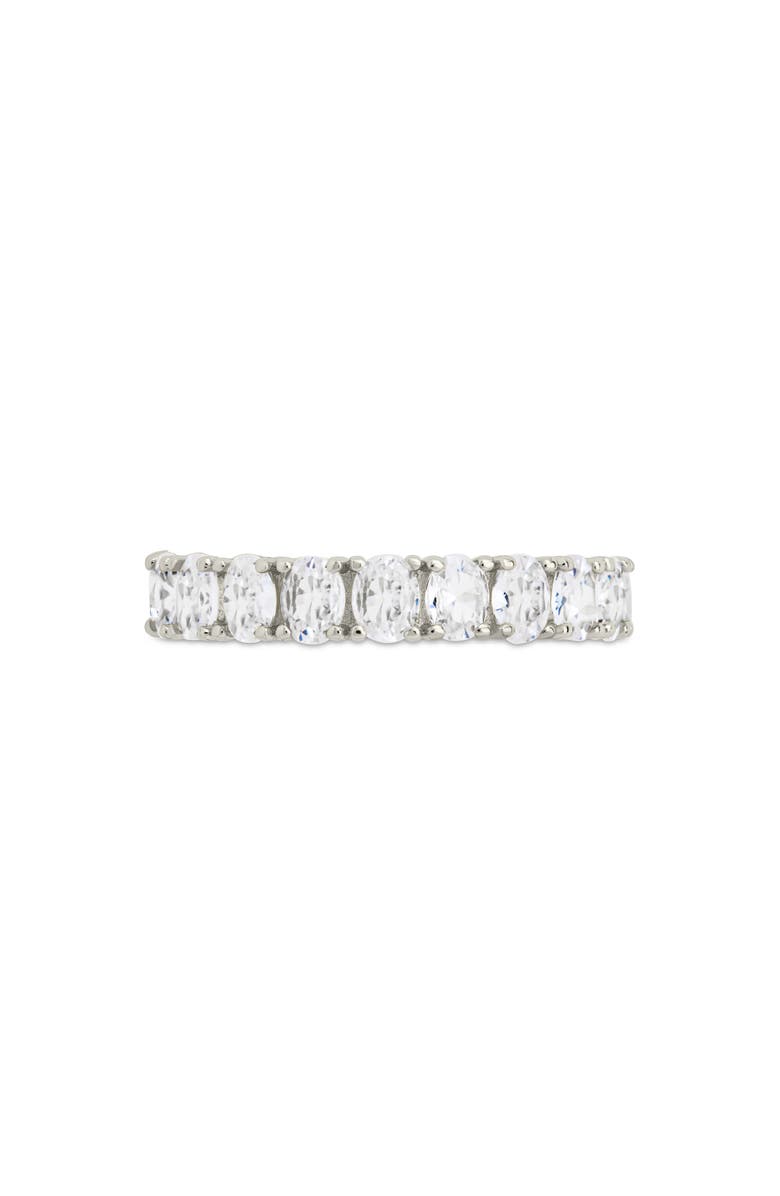 Sterling Forever Kylie Oval Cubic Zirconia Eternity Ring, Alternate, color, Silver