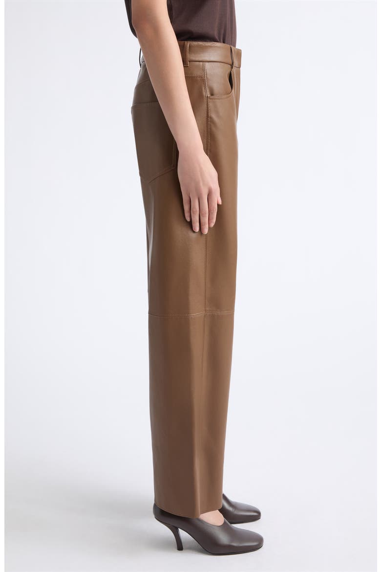 Sospiro Straight Leg Faux Leather Pants, Alternate, color, BROWN