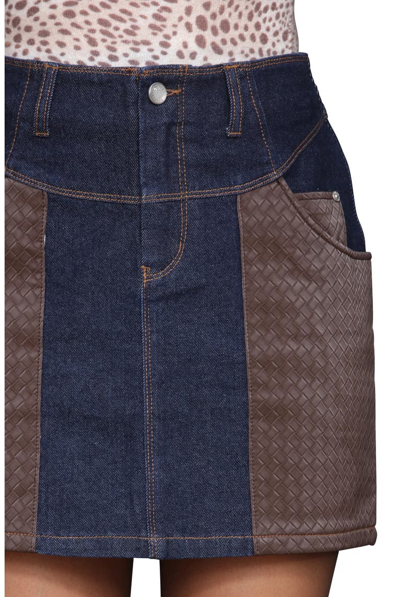 Combo Western Miniskirt, Alternate, color, RINSE/CHOCOLATE