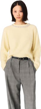 maje Removable jewel collar sweater