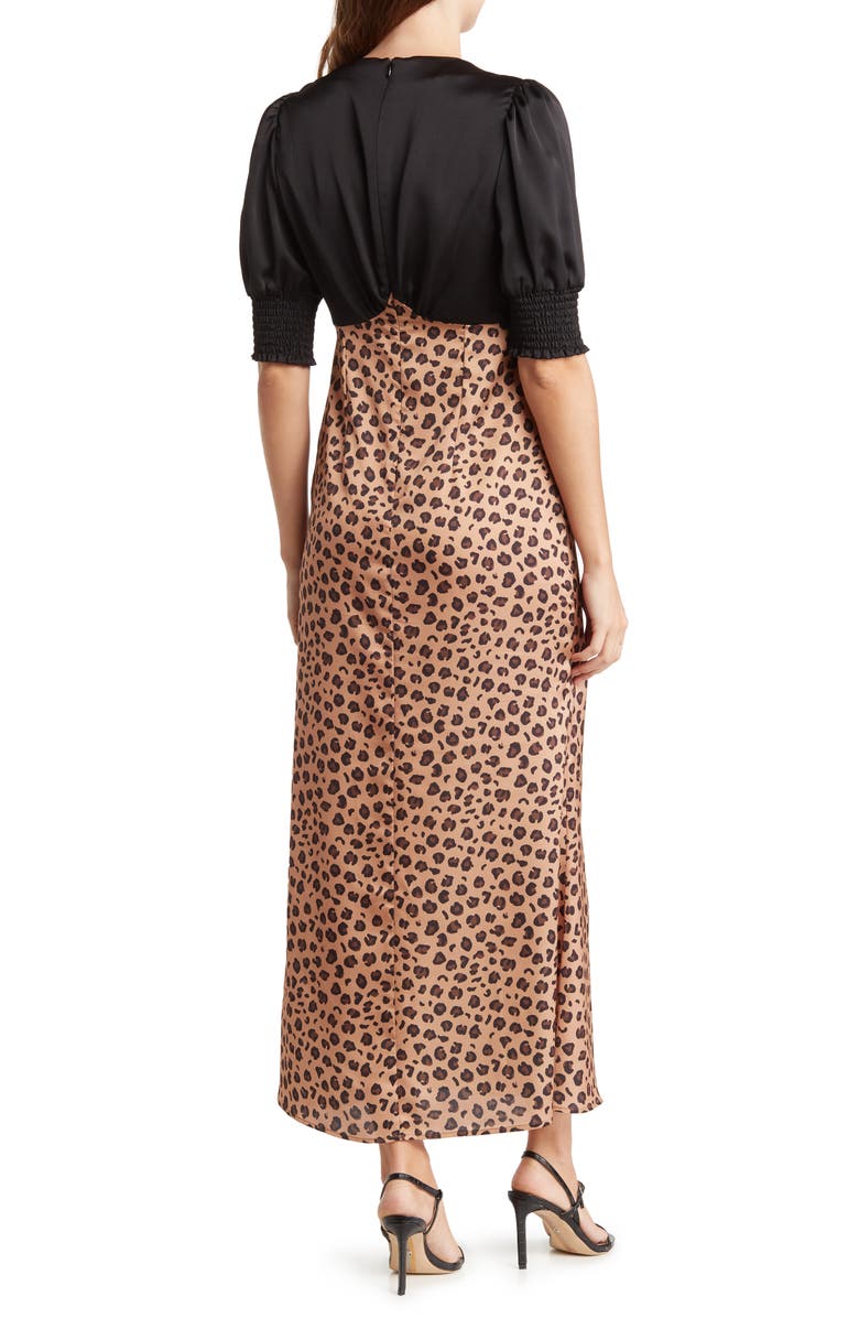 Bonheur D'Amour Leopard Print Empire Waist Maxi Dress, Alternate, color, 