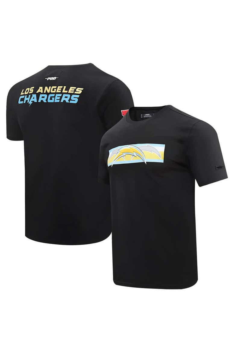 Men's Pro Standard Black Los Angeles Chargers Retro Striper T-Shirt, Main, color, Black