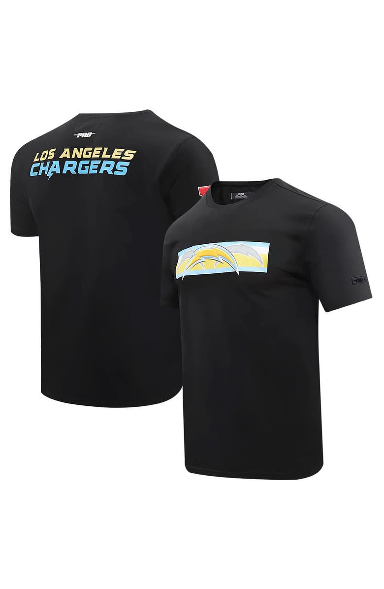 PRO STANDARD Men's Pro Standard Black Los Angeles Chargers Retro Striper T-Shirt, Main, color, Black