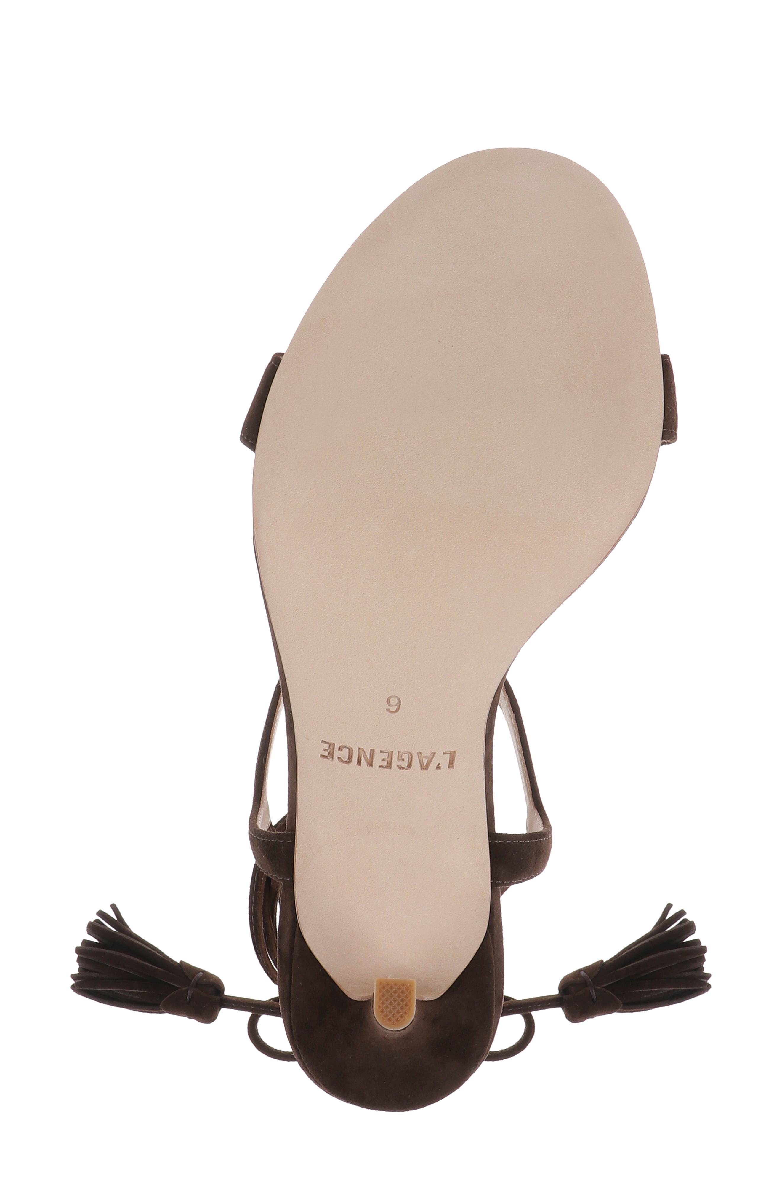Bond Lace-Up Leather Sandal, Alternate, color, DARK BROWN SUEDE