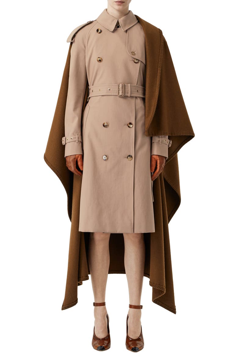 Trench Coat with Attached Cashmere Blanket, Main, color, CAMEL
