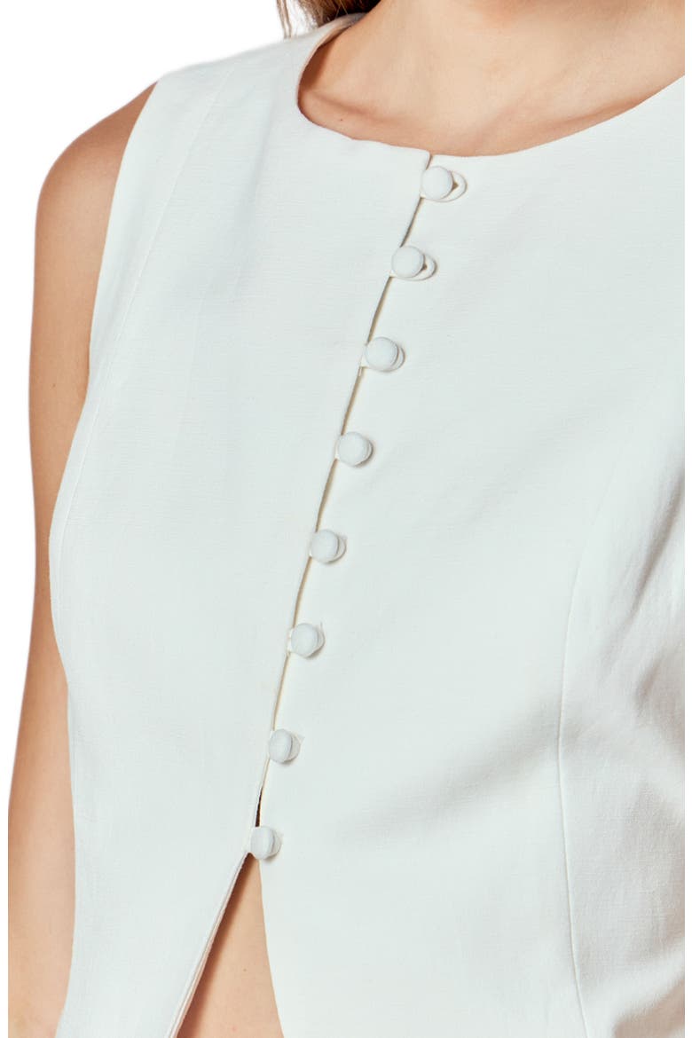 Linen & Cotton Vest, Alternate, color, IVORY