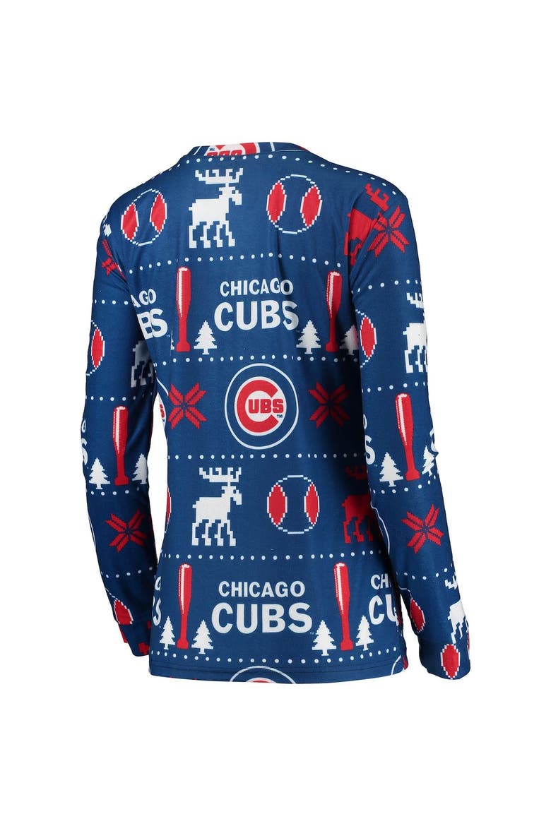 Women's FOCO Royal Chicago Cubs Ugly Pajama Set, Alternate, color, Royal
