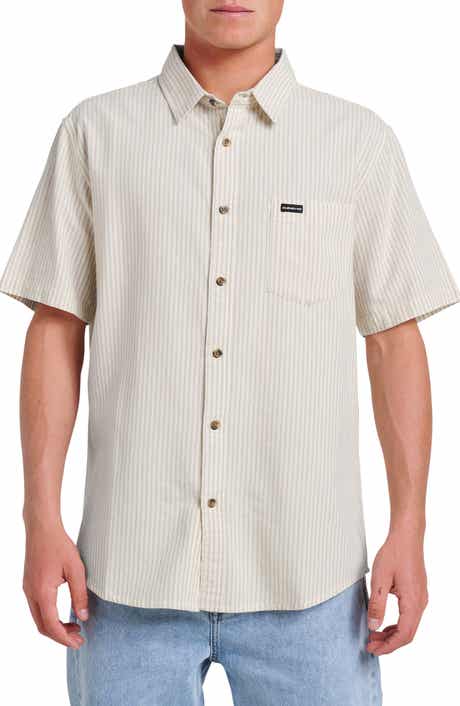 Quiksilver Oxford Stripe Classic Short Sleeve Button-Up Shirt