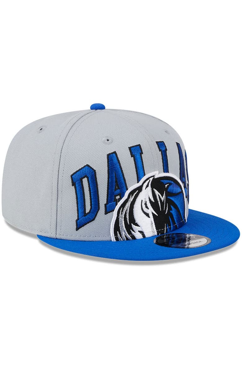 New Era Men's New Era Gray/Blue Dallas Mavericks Tip-Off Two-Tone 9FIFTY Snapback Hat, Alternate, color,