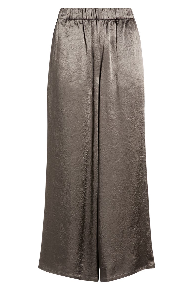 Crinkle Satin Wide Leg Ankle Pants, Alternate, color, RYE