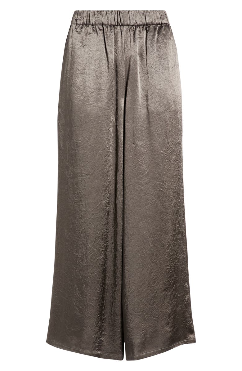 Eileen Fisher Crinkle Satin Wide Leg Ankle Pants, Alternate, color, Rye