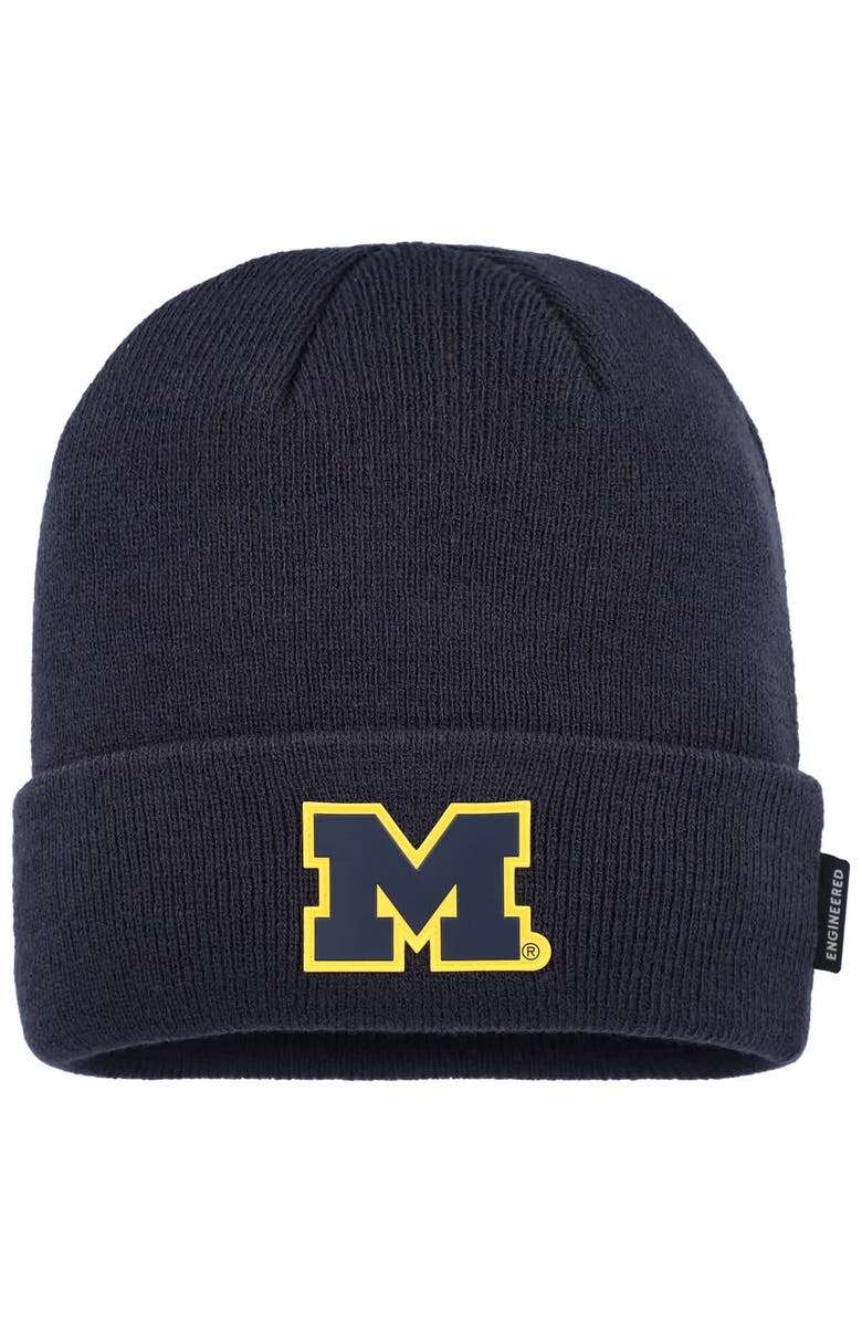 Nike Men's Nike Navy Michigan Wolverines On-Field Standard Terra Cuffed Knit Hat, Main, color, 