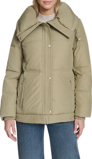 Cole Haan Signature Stand Collar Nylon Twill Insulated Jacket