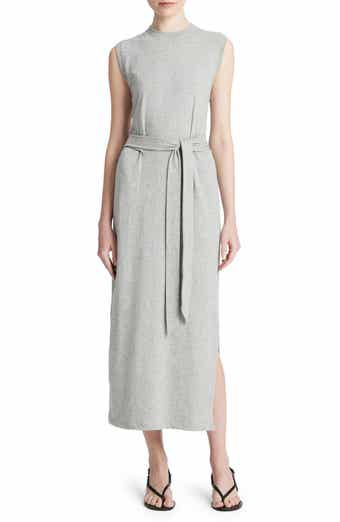 Vince Sleeveless Cotton Knit Midi Dress