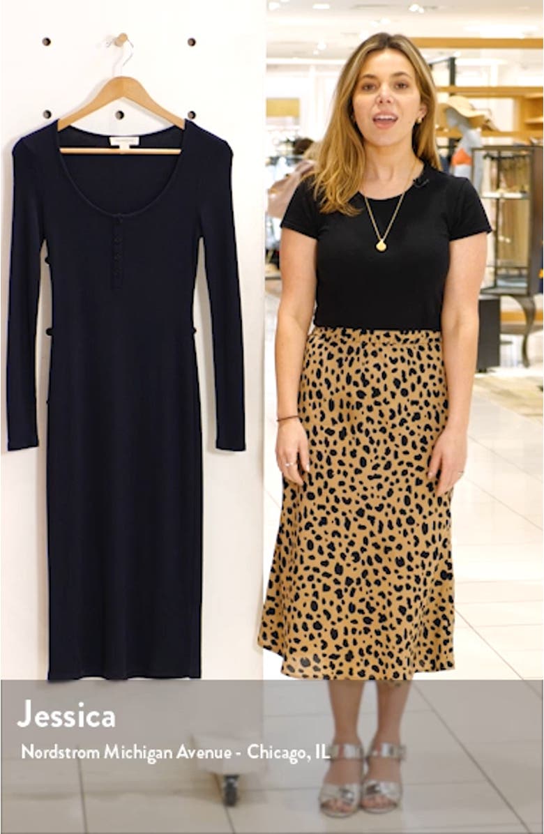 Ribbed Henley Midi Dress, sales video thumbnail