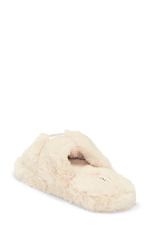 Honeydew The Knot Plush Faux Fur Slide Sandal In White
