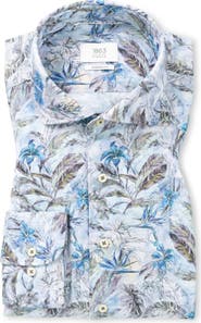 1863 by Eterna Modern Fit Print Cotton Twill Dress Shirt