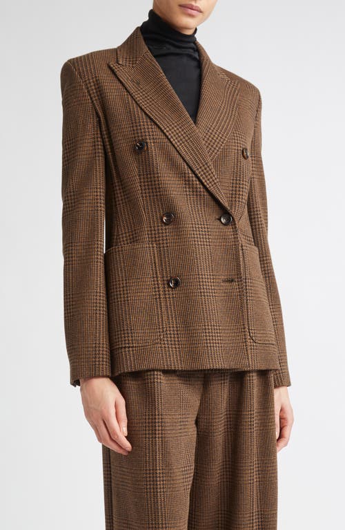 Max Mara Zulma Houndstooth Check Double Breasted Jacket In Brown