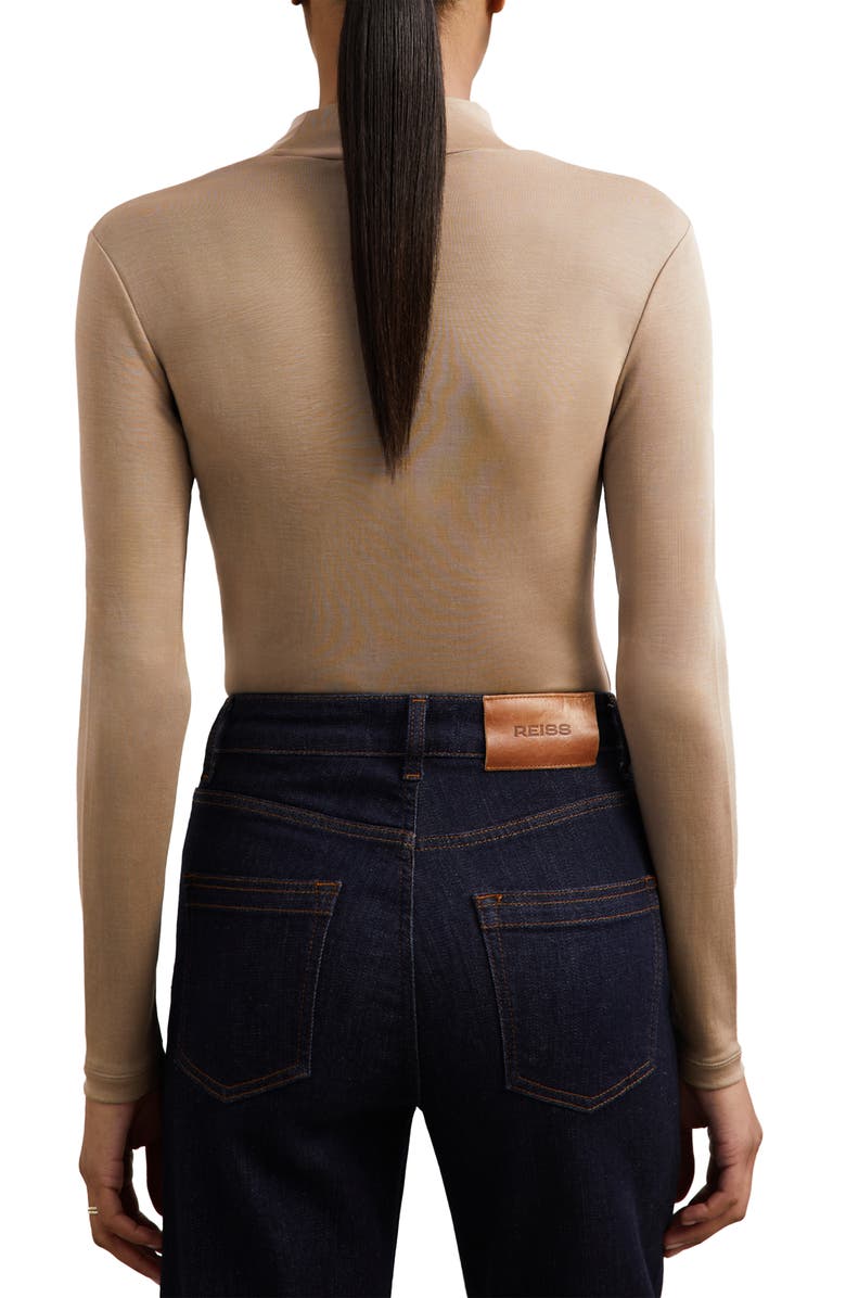 Reiss Molly Mock Neck Top, Alternate, color, Camel