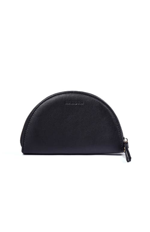 Mandrn Leather Halfmoon Wallet in Black at Nordstrom