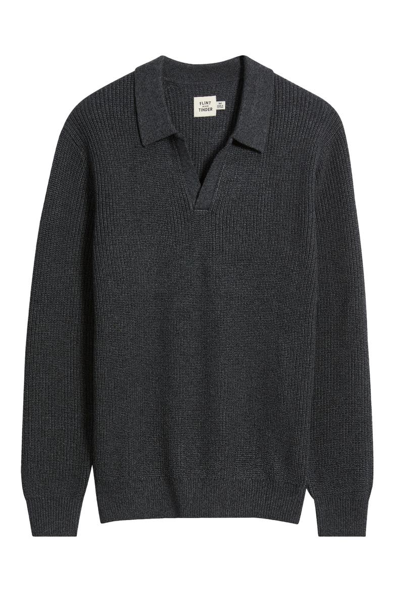 Bolinas Johnny Collar Sweater Polo, Alternate, color, CHARCOAL HEATHER