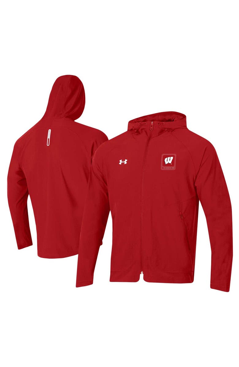 Under Armour Men's Under Armour Red Wisconsin Badgers Unstoppable Raglan Full-Zip Jacket, Alternate, color, Red