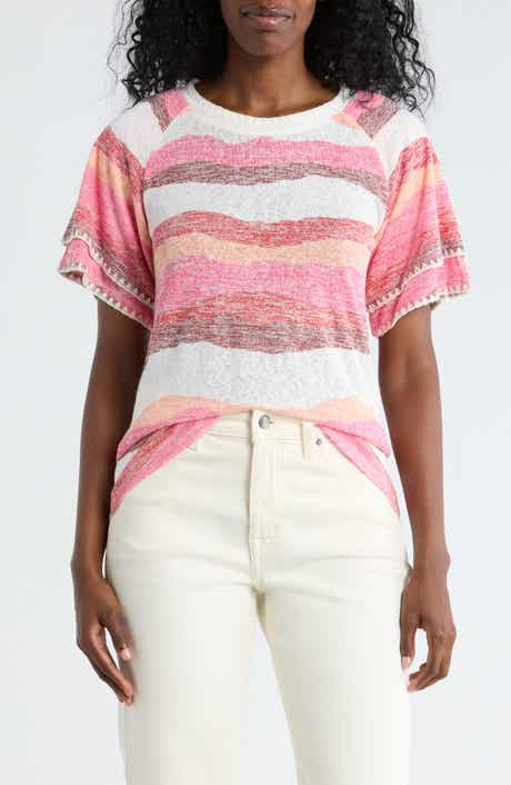 Bobeau Caty Edge Stitch Knit T-Shirt