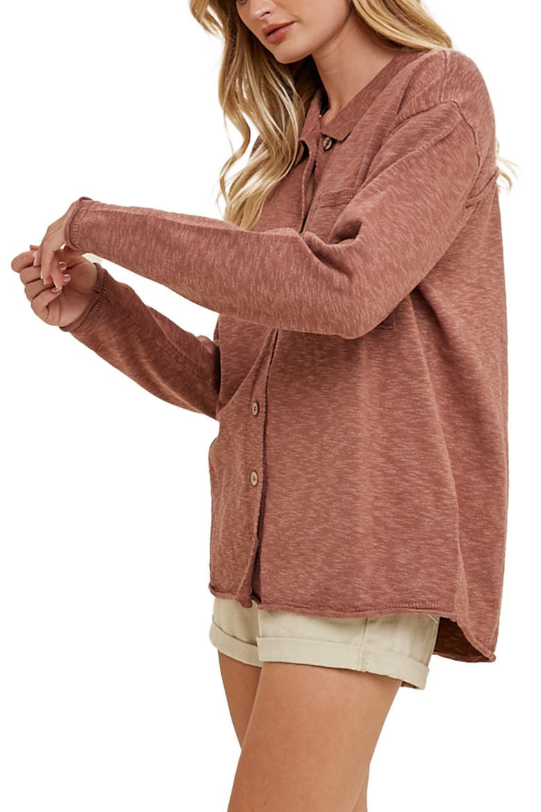 Knit Shacket, Alternate, color, CLAY