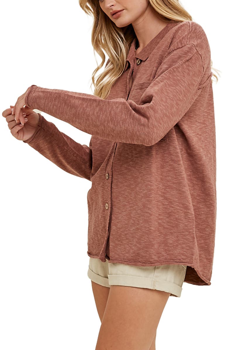 WISHLIST Knit Shacket, Alternate, color, Clay