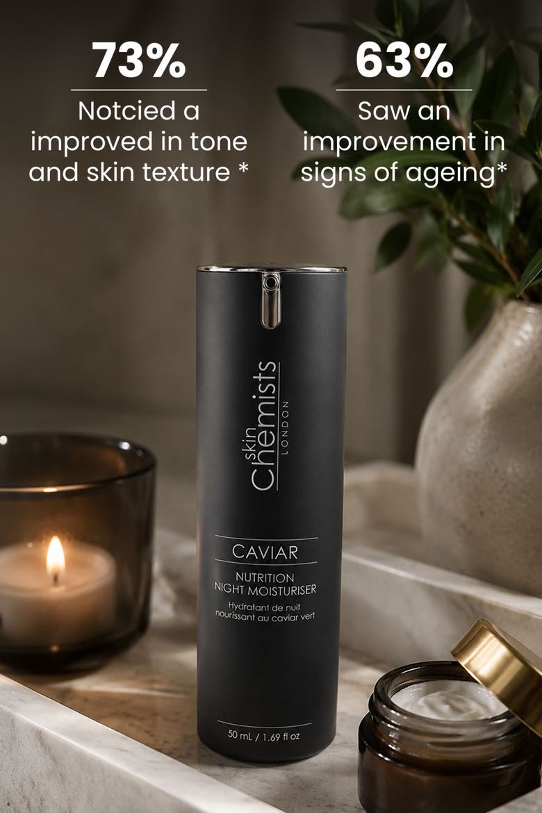 Caviar Nutrition Night Moisturiser 50ml for Anti-Aging, Brightening, Alternate, color, White
