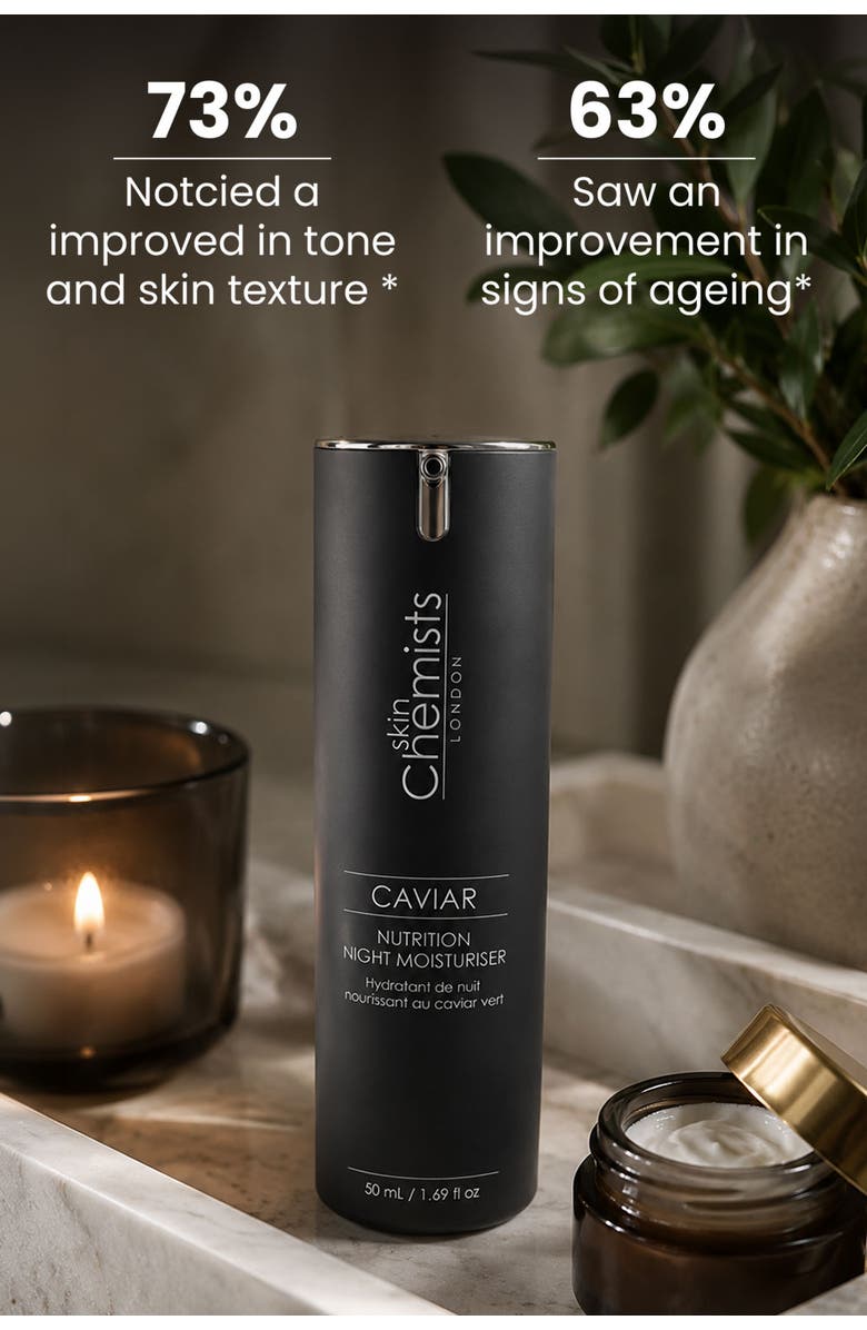 SKINCHEMISTS Caviar Nutrition Night Moisturiser 50ml for Anti-Aging, Brightening, Alternate, color, White
