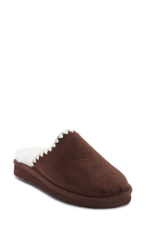 Scallop Faux Suede Scuff Slipper (Women)