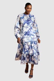 Coast Printed Volume Fit And Flare Dress