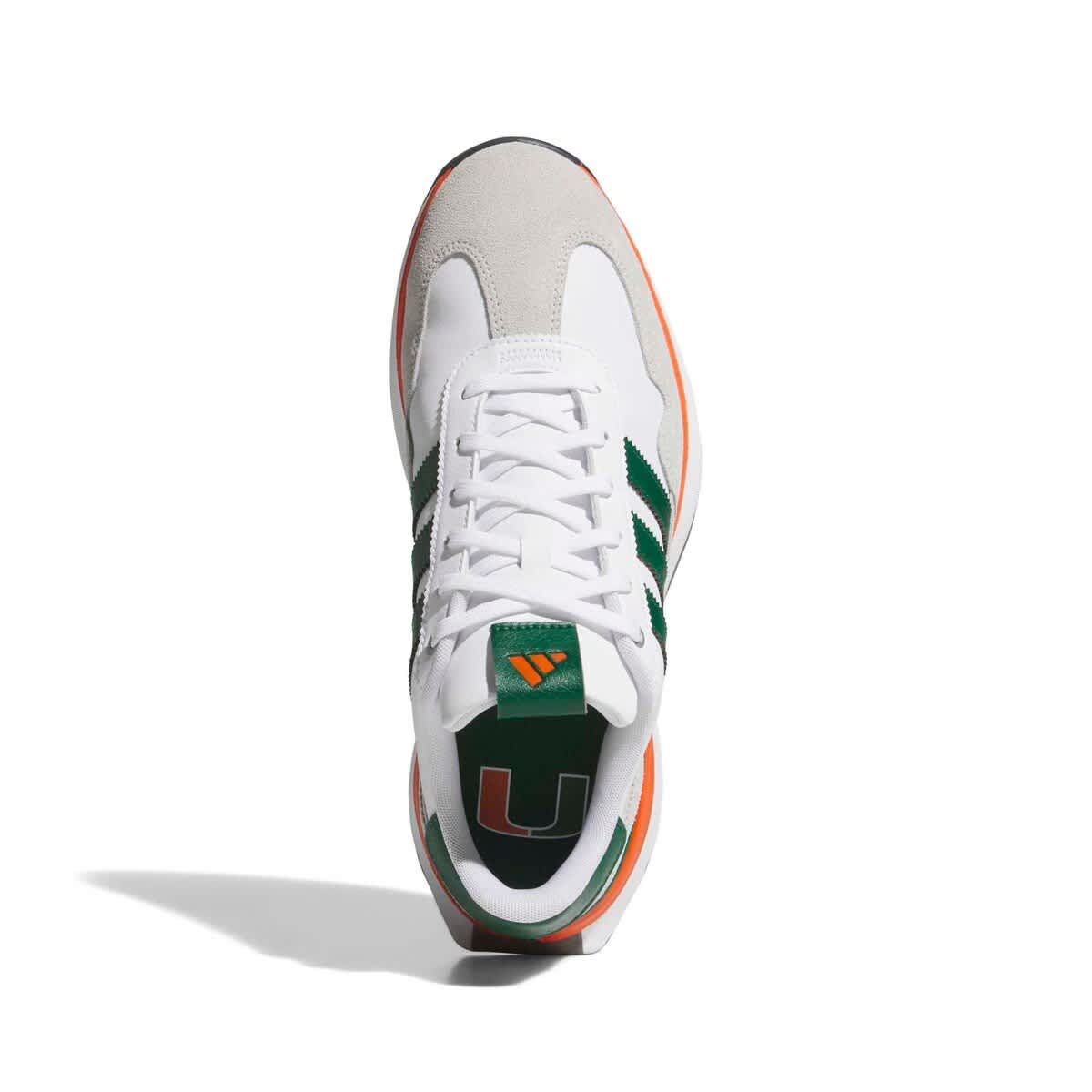 adidas Men's adidas  Miami Hurricanes Textile Spikeless Golf Shoes, Alternate, color, White