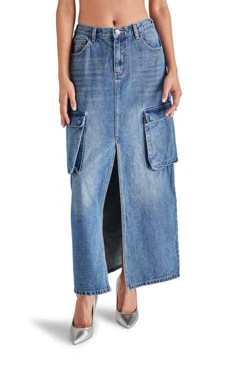 Benson Denim Cargo Maxi Skirt