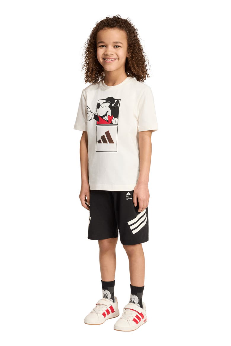 x Disney Kids' Mickey Mouse Graphic T-Shirt & Shorts Set, Alternate, color, OFF WHITE/ BLACK