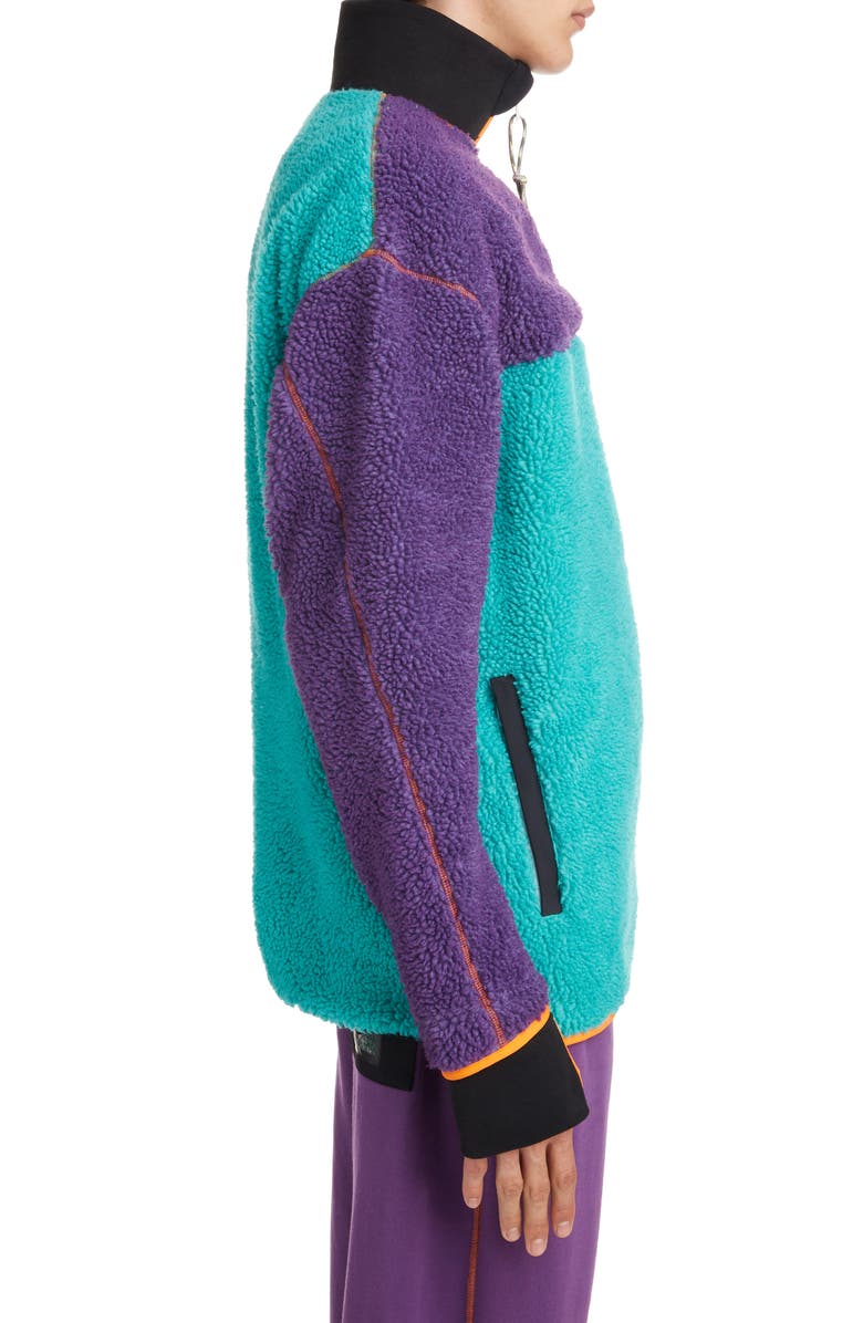 EYE/LOEWE/NATURE Colorblock Quarter Zip Fleece Pullover, Alternate, color,