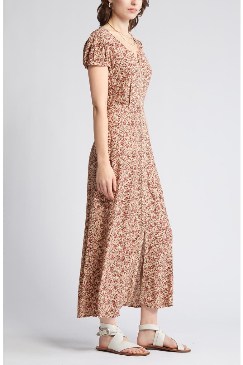 Floral Woven Maxi Dress, Alternate, color, IVORY- PINK LORA FLORAL