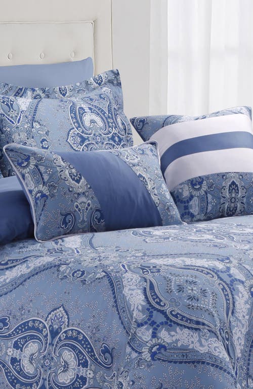 Azores Home Atlantis Cotton Duvet Cover & Sham Set In Blue