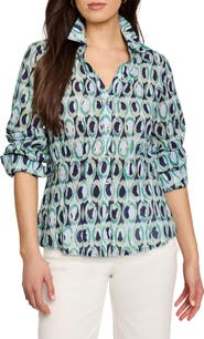 NIC+ZOE Ikat Rings Button-Up Shirt