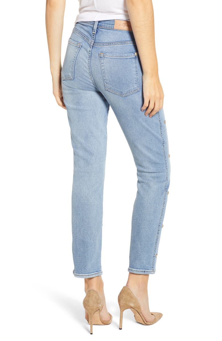 7 For All Mankind <sup>®</sup> Edie Faux Pearl Detail Ankle Jeans, Alternate, color, 