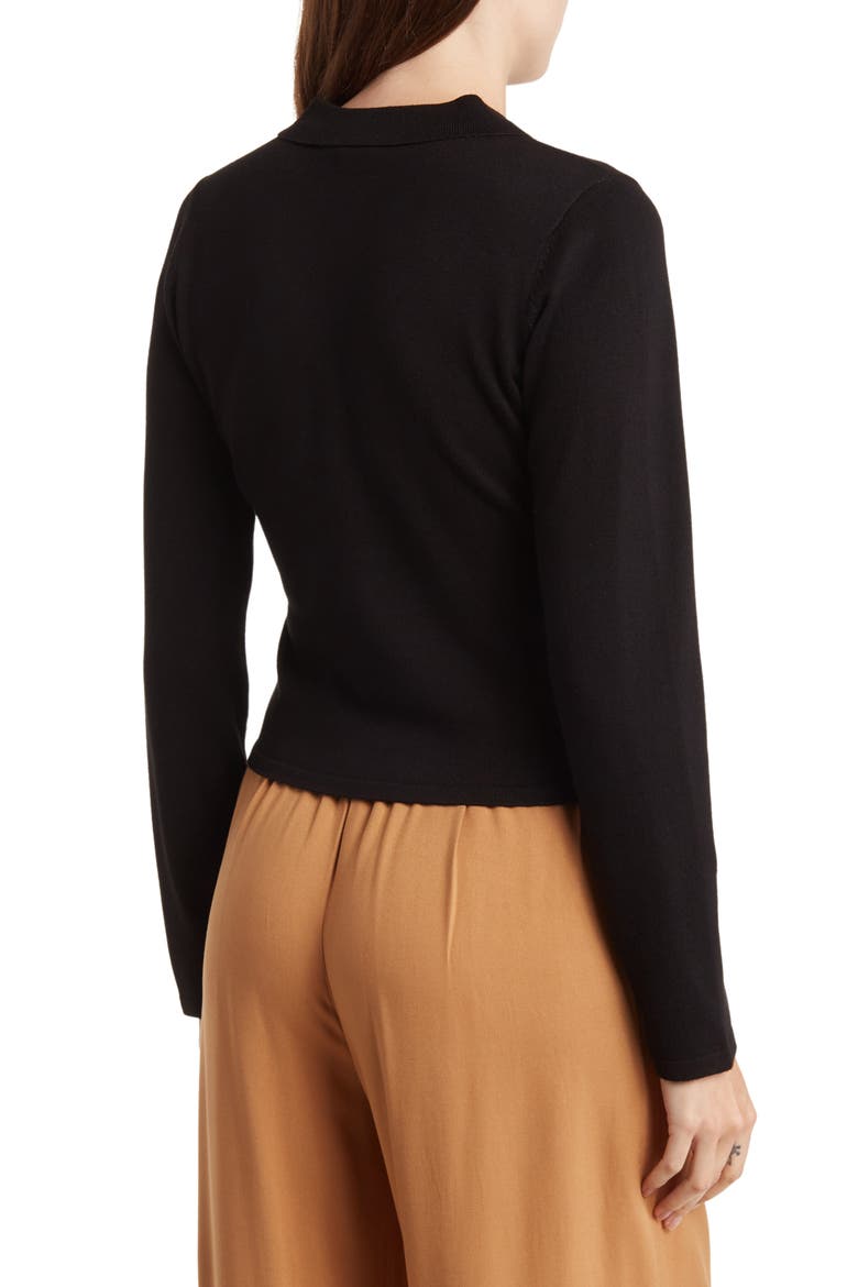 Brittany Button Front Crop Cardigan, Alternate, color, BLACK