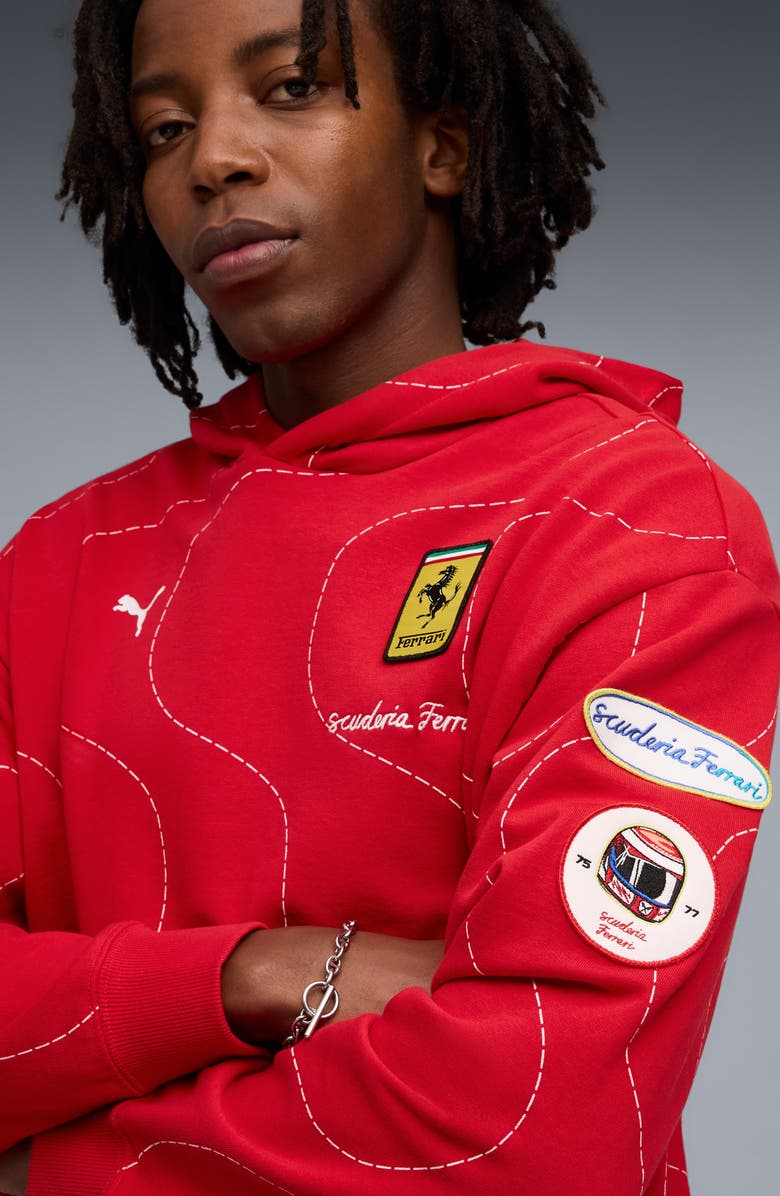 PUMA x Scuderia Ferrari Monza Cotton Hoodie, Alternate, color, Rosso Corsa