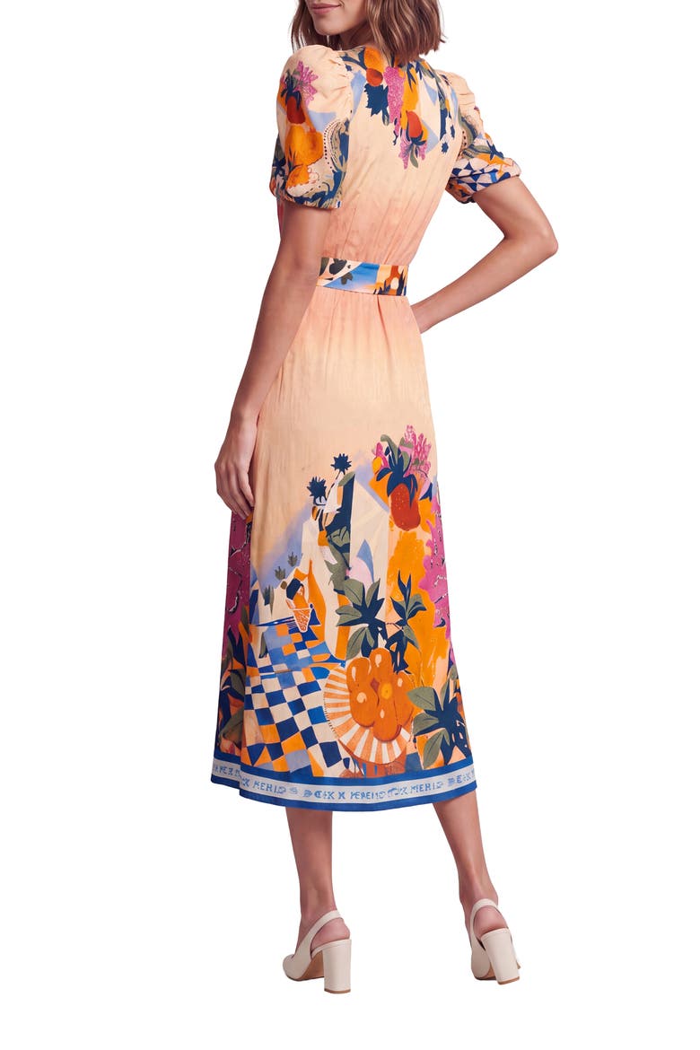 Janeli Midi Shirtdress, Alternate, color, PEACH MULTI