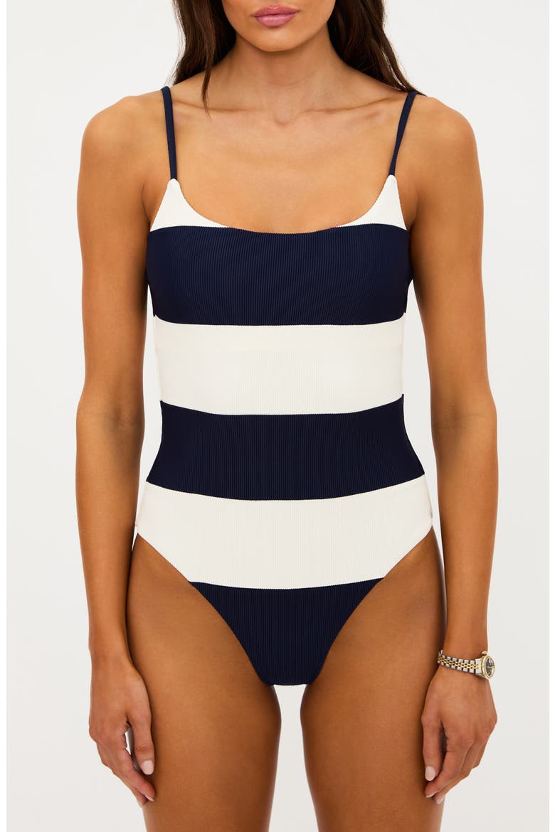 Calista Stripe One-Piece Swimsuit, Main, color, ULTRAMARINE STRIPE