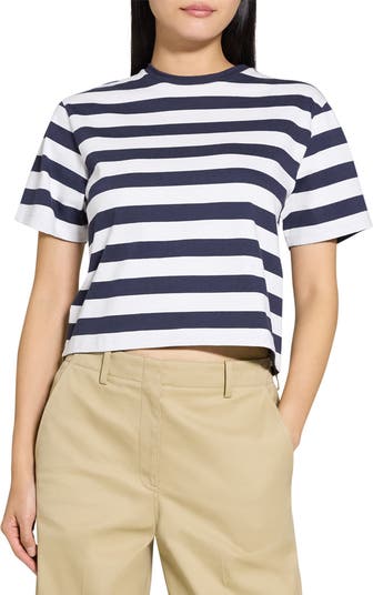 トップス 2024ss Theory Stripe Tee W Dorian LS STP Theory Stripe Cotton T-Shirt | Nordstromrack