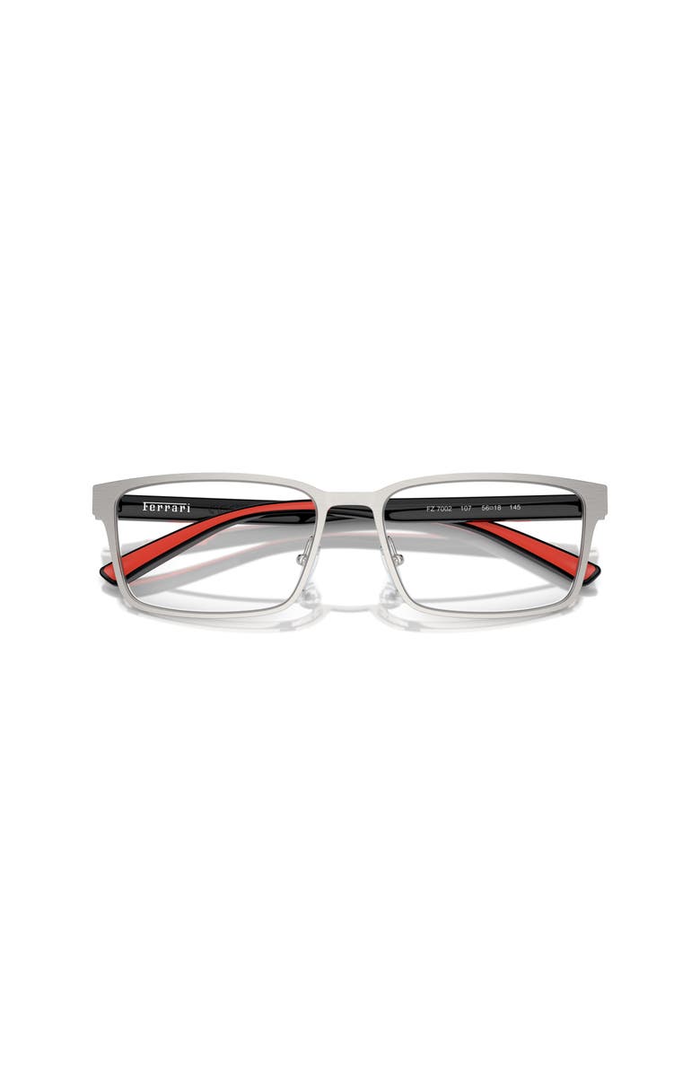 Scuderia Ferrari 56mm Rectangle optical glasses, Alternate, color, Silver