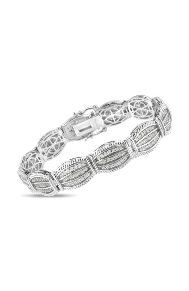 Haus of Brilliance Silver 3.0 Cttw Prong Set Diamond Art Deco Style Tennis Bracelet, Alternate, color, White