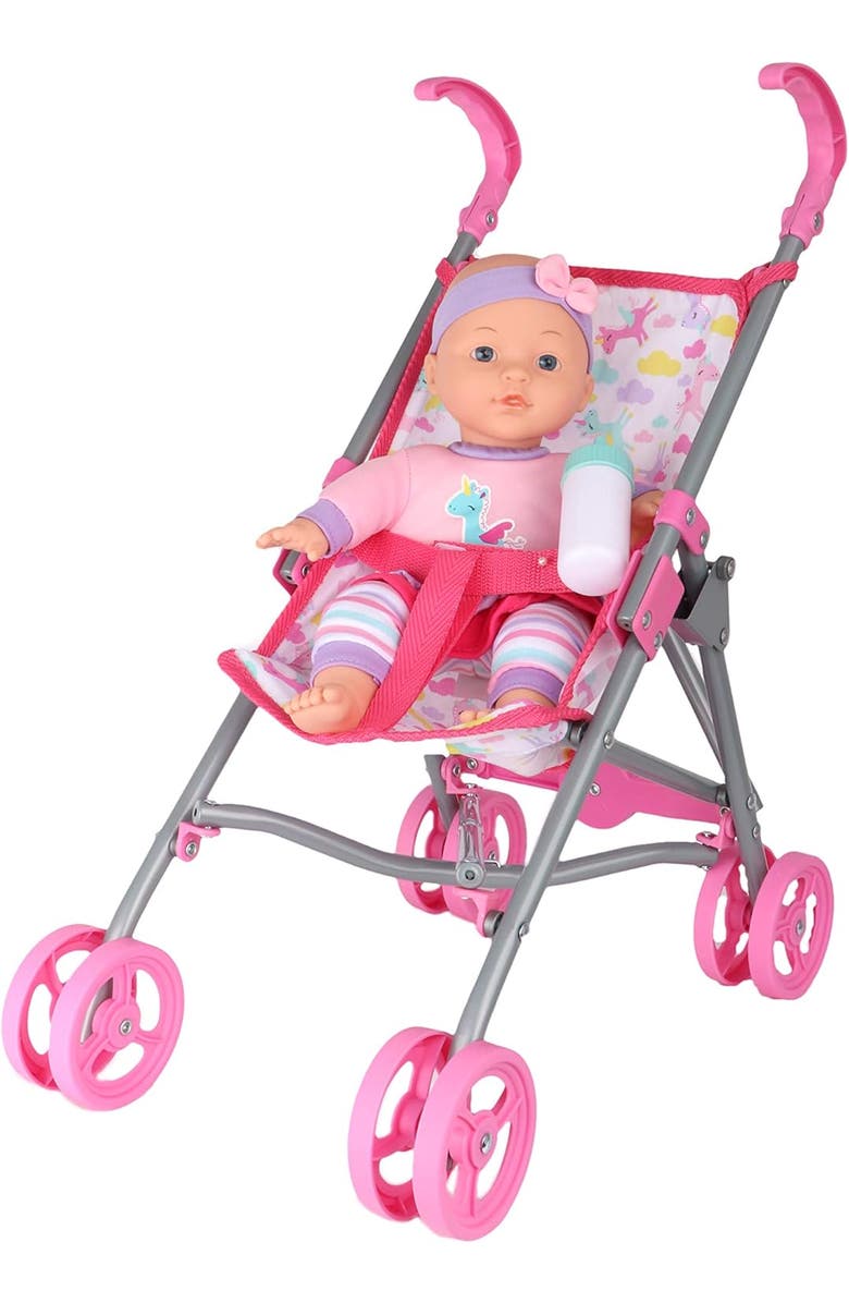 Dream Collection Baby Doll Care Gift Set With Stroller For 12 Inch Dolls, Alternate, color, Multicolored