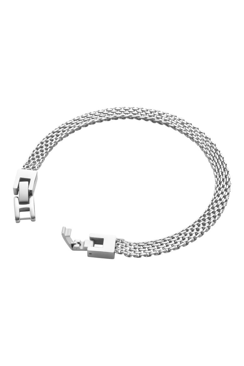 Men's Stainless Steel Mesh Chain Bracelet, Alternate, color, SILVER